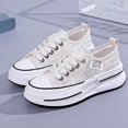 thumbnail image 6 of Women Sneakers Platform Sneakers Lace Up Casual Shoes Daily Walking Shoes Mesh Breathable Fashion Footwear For Sports Daily Wear ,Us Size:6.5, 6 of 9