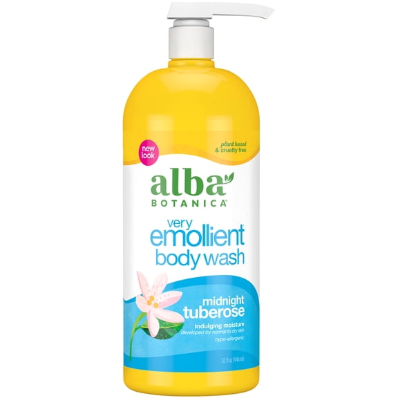 Alba Botanica Very Emollient Body Wash, Midnight Tuberose, 32 fl. oz.