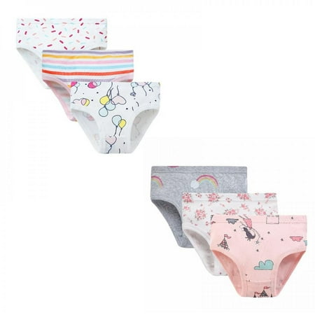 

Bullpiano 6 Pcs/lot Kids Cotton Briefs Girls Panties Pattern Underpants Triangle Girls Underwear 2-7T