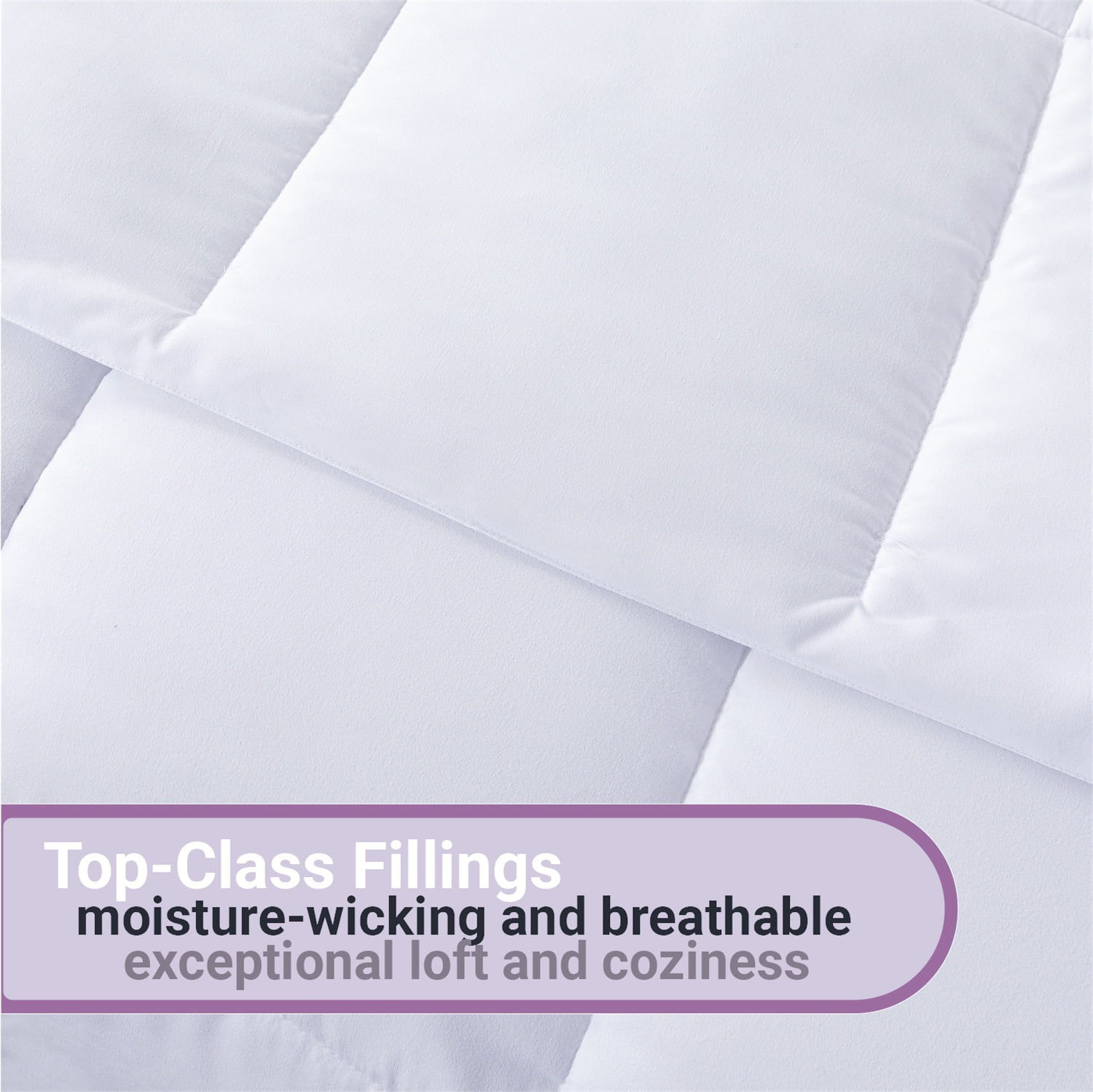 KINMEROOM Queen Duvet Insert - Hotel Style Down Alternative White Comforter, Quilted All Season Duvet with Corner Tabs