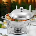 thumbnail image 3 of EVGTTI 8 Pack Chafing Dish Rectangular 8QT Full pan×5+Half pan×2+Round 6QT×2 Chafers Stainless Steel Catering Buffet Warmer Set for Parties,Events,Wedding,Dinner, 3 of 6