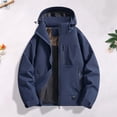 thumbnail image 2 of Men Lightweight Windbreaker Rain Jacket Detachable Hood Waterproof Softshell Hiking Fishing Activewear Insulated, 2 of 7