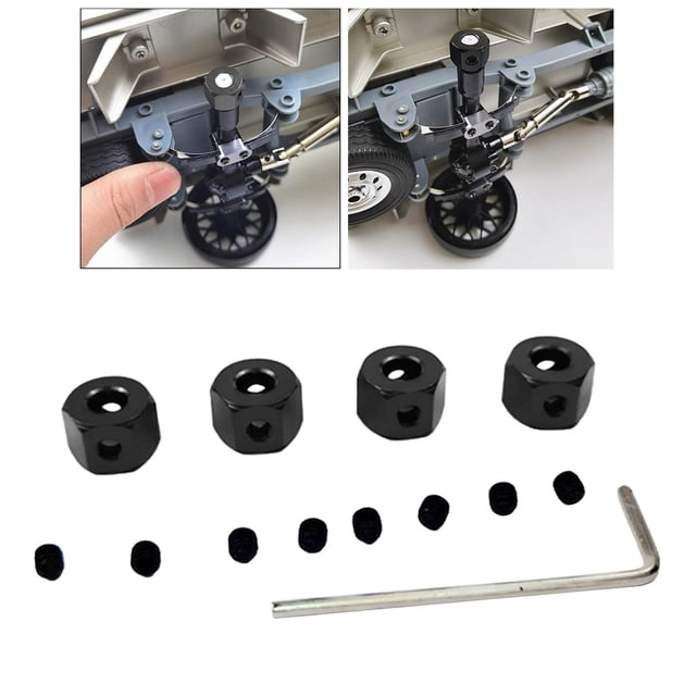 Adaptador de buje hexagonal perfecl de 4 piezas de aleación de aluminio 5 mm a 12 mm