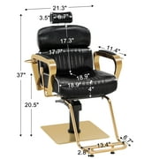 BarberPub Vintage Salon Chair Hydraulic Beauty Spa Styling Golden 3078