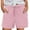 Pink, variant on Women's Cotton-Linen Casual Shorts - Elastic Waist Pull-On with Side Pockets, Beach & Lounge Shorts | Yubnlvae (Black | L)