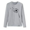 thumbnail image 3 of Pullover à Capuche en polyester à Manches Longues avec Col Rond Imprimé pour Femmes (Gris, 3TG), 3 of 3