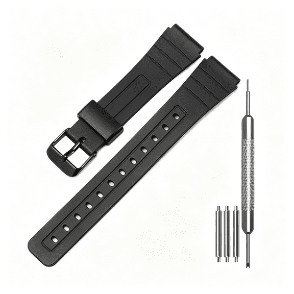 DESIGNICE Tpu Watch Band Replacement Compatible with F-91W Classic Sport Watch Strap for Men Women