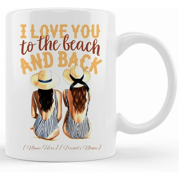I Love You To The Beach And Back Coffee Mug Beer Stein Water Bottle, Ceramic Novelty Coffee Mug, Tea Cup, Gift Present For Birthday, Christmas
