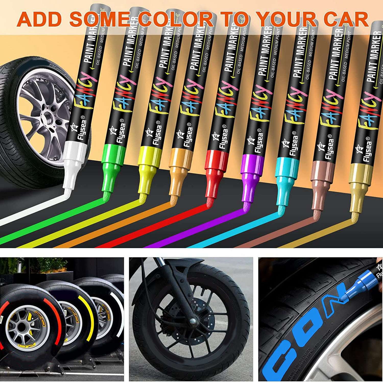 Paint Markers, 20 Colors Oil-Based Waterproof Paint Marker Pen Set, Never Fade Quick Dry and Permanent