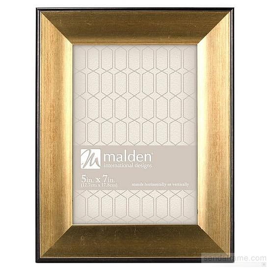 5X7 GOLD With BLACK TRIM photo frame