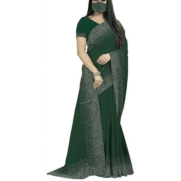 Accessorize Kingdom Chanderi Polyester Saree With Blouse Piece