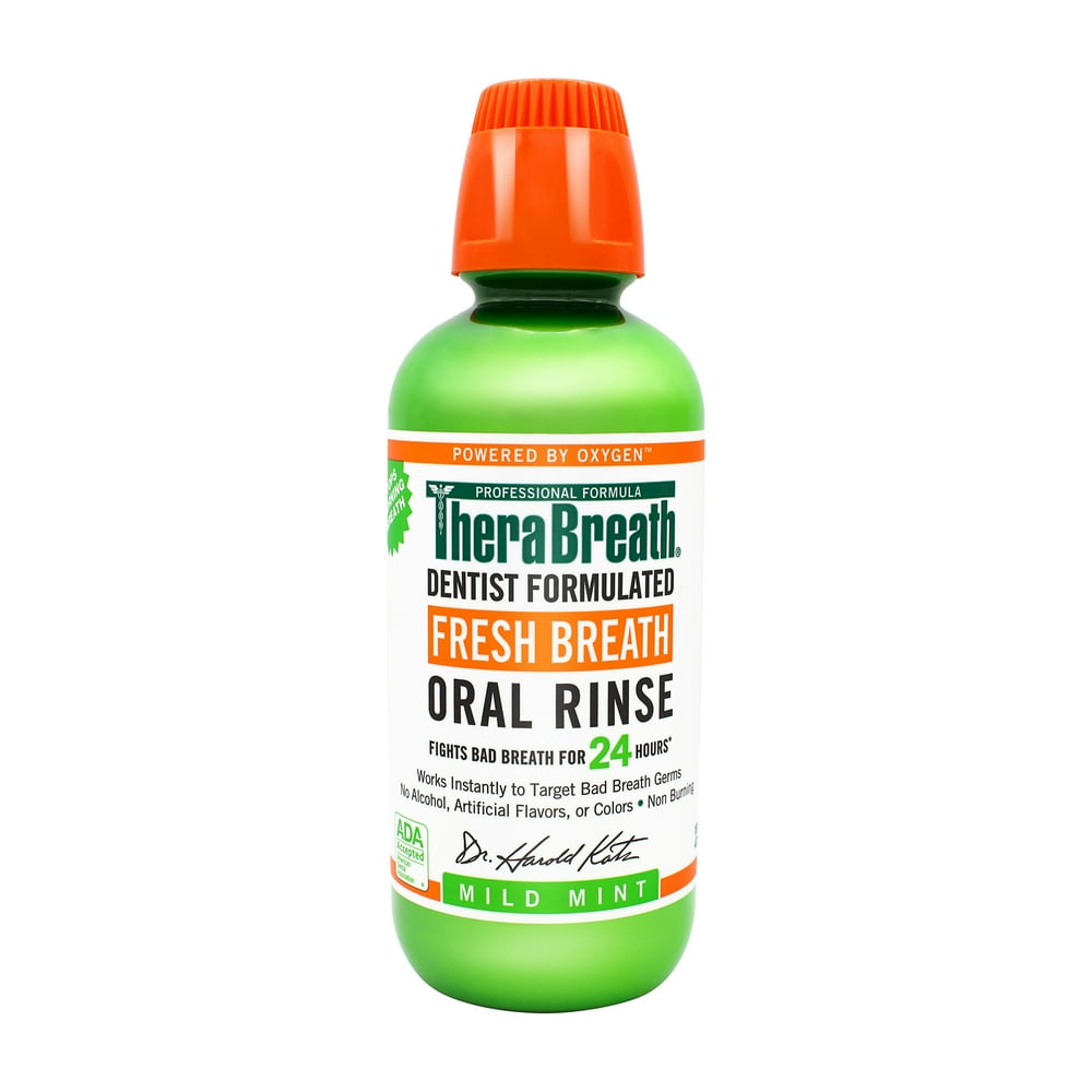 TheraBreath 24Hour Fresh Breath Oral Rinse, Mild Mint, 16.0 fl oz