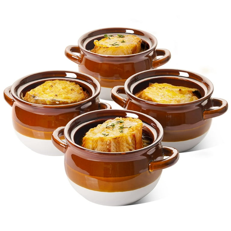 LE TAUCI 22 oz Soup Bowls with Handles Ceramic Bowls for French Onion Soup Set of 4 Soup Crock Walmart