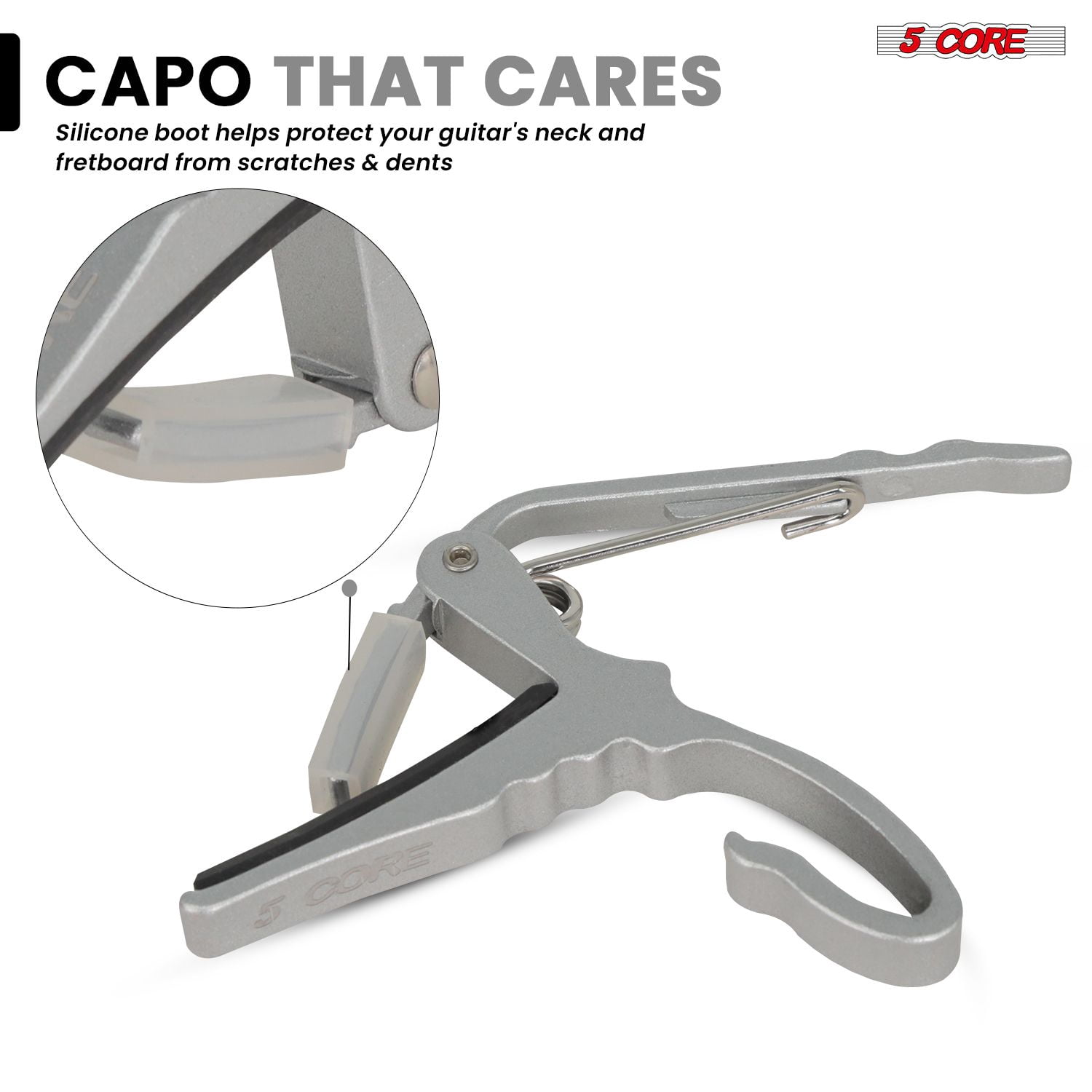 5 Core Capo Acoustic Electric Guitar String Clip Banjo Mandolin Or Ukulele + 6Pcs Guitar Picks Celluloid Puas Para Guitarra + Carry Bag