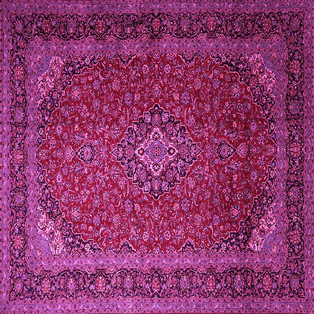 Ahgly Company Indoor Square Medallion Pink Traditional Area Rugs, 8 ...