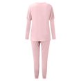 thumbnail image 5 of Ploknplq travel outfits for women,jogging suits for women,jogging suits for women,Home Two Piece Blouse Long Pants Pajamas Sets,women's athletic clothing sets,winter outfits for women 2024 Pink 3XL, 5 of 6