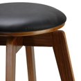 thumbnail image 5 of Cortesi Home Draven Barstool with Swivel Seat in Genuine Top Grain Black Leather (Set of 2), 30" Tall, 5 of 5