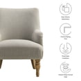 thumbnail image 3 of Armchair Chair, Gray, Fabric, Living Room Lounge Cafe Lobby Hospitality Restaurant, Modern Contemporary, HB37500, 3 of 9