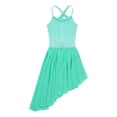 thumbnail image 3 of Fldy Kids Girls One Piece Spaghetti Shoulder Straps Leotard High Low Hem Dress for Lyrical Ballet Mint Green 3XL, 3 of 6