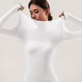 thumbnail image 5 of Auralook Long Sleeve Undershirt for Women Soft Round Neck Thermal Shirts Base Layer Warm Bottom Tops, 5 of 8