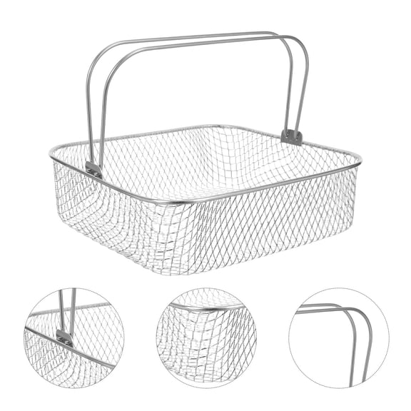 LOLIPPYY Ergonomic Handle Air Fryer Basket, Stainless Steel, Crispy Cooking