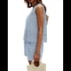 thumbnail image 3 of Conjunto de Dos Piezas de Verano para Mujer: Camiseta Sin Mangas y Pantalones Cortos A Juego, Chándal de Algodón A Rayas, Rayas Azules, Talla XL, 3 of 7
