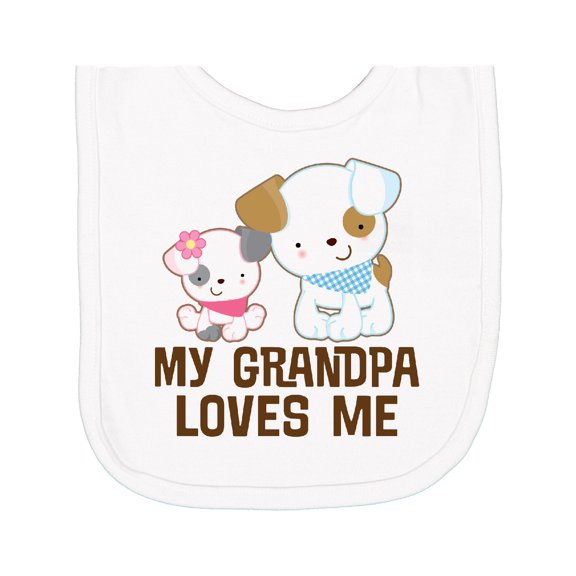 Inktastic My Grandpa Loves Me Girls Newborn Bib