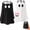 white+black, variant on Halloween Ghost Can Holder with Bottle Opener 3D Printed Beverage Can Sleeve for 12 oz Cans Cute Ghost Figurine Table Decor for Parties Desks & Kitchens