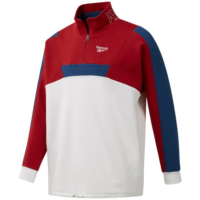 reebok quarter zip fleece sweatshirt
