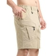 thumbnail image 3 of QATAINLAV Mens Hiking Cargo Shorts Stretch Breathable Camping Fishing Workwear Shorts Solid Casual Multi Pockets Work Shorts Khaki M Sales for Today, 3 of 7