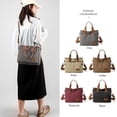 thumbnail image 6 of Crossbody Bags for Women Trendy CanvasTote Top-handle Hand Bag Multi-pocket Casual Going Out Purse Satchel, 6 of 7