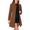 thumbnail image 4 of Elegant Winter Coats for Women's Casual Button Outwear Pea Overcoat XL Brown, 4 of 6