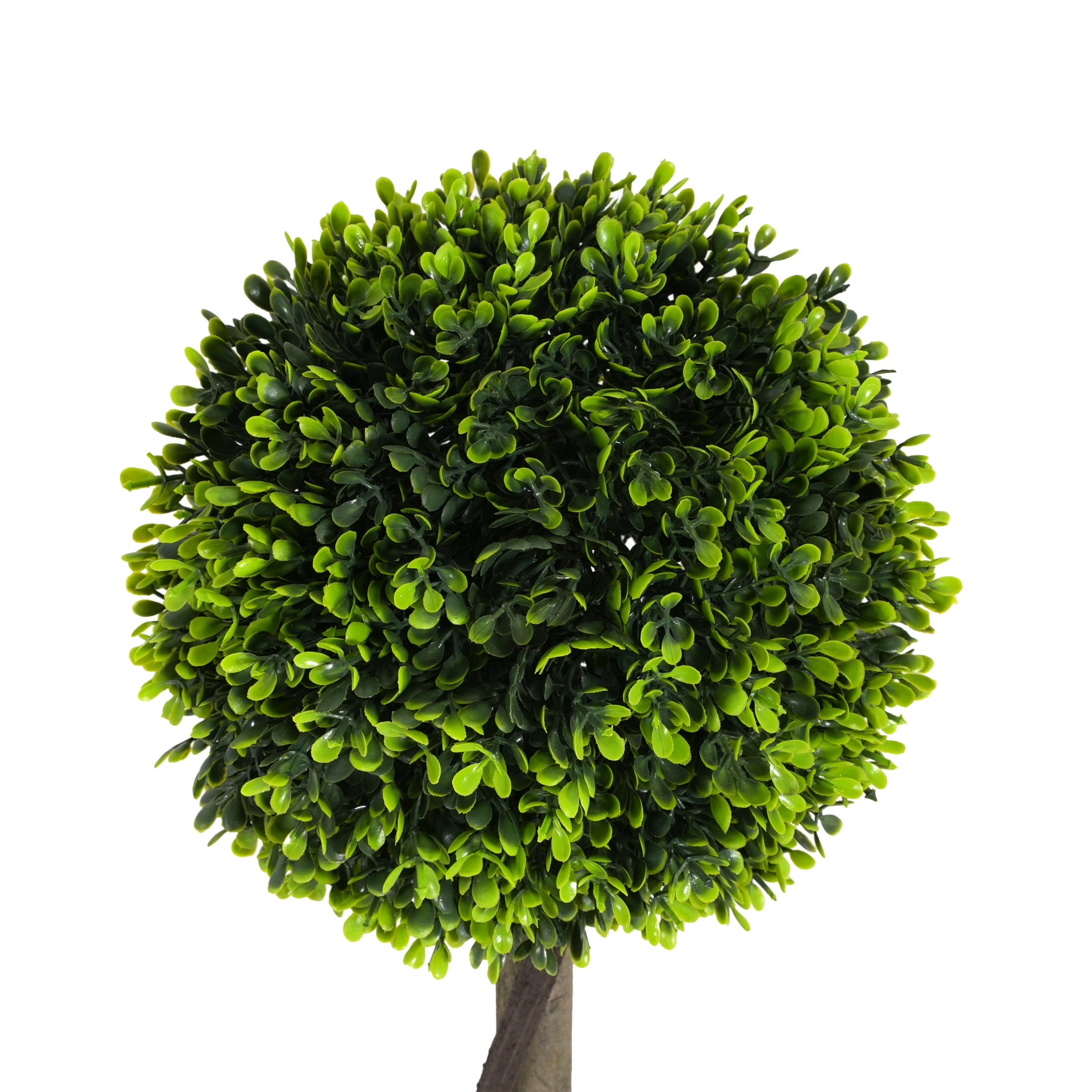 Christopher Knight Home 34" Topiary Boxwood Tree in Black Plastic Pot, Pre-Potted Faux Greenery Tree for Home Decor, Set of 2