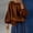 A1 Brown, variant on Women Long Sleeve Blouse Shirts,Work Mock Neck Ruffle Top,High-end Round Neck,Bohemian Solid Color Blouse,Bubble Sleeve Shirt, Loose top,Pleated Front Casual Fall Business Work Shirt Light Yellow