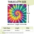thumbnail image 2 of Rainbow Tie Dye Mandala Pattern Square Fitted Tablecloth with Elastic Edge,Square Table Cover,Washable Elastic Table Cover for Home Kitchen Party Decor 34"x34", 2 of 6