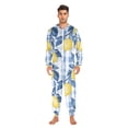 thumbnail image 3 of FORMRS Onesies Pajama for Adults Unisex Hoodie Winter Jumpsuit One Piece Sleepwear, Sizes S-2XL, Light Blue Lemon, 3 of 7