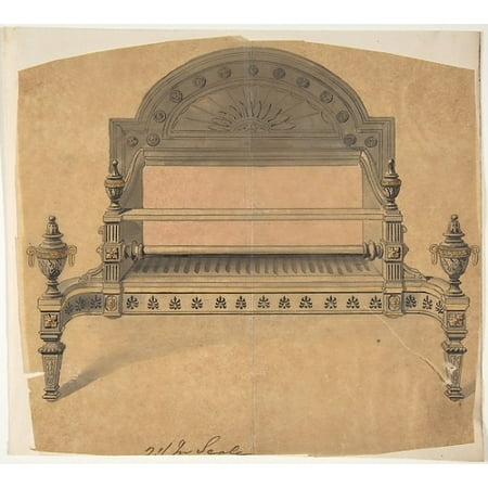 Design for a Fireplace Grate Poster Print by Anonymous British 19th century (18 x