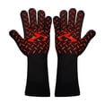 thumbnail image 2 of Guantes resistentes al calor para guantes de horno - Puntos antideslizantes de silicona, guantes protectores de cocina de puño largo para hornos, microondas, parrillas, manipulación de ollas calientes, 2 of 6