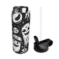 thumbnail image 2 of Yiaed Black White Spooky Ghosts Print Water Bottle with Straw Lid, Stainless Steel Double Wall Insulated Water Bottle | Leak-Proof and Spill-Proof Water Bottle, 2 of 8