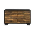 thumbnail image 2 of Dresser with 6 Drawers and Butcher Block Pattern Brown and Gray, 2 of 6