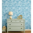 thumbnail image 2 of S4Sassy Self-Stick Decorative Wallpaper For Kids Room, Wavy Ocean Swirls Wall Paper, Textured Vinyl Waterproof Contact Paper, Blue, 25"x120" Removable Wall Covering For Kids Room, Baby Room, Playroom, 2 of 9