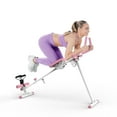 thumbnail image 4 of Ambifirner 4-in-1 Foldable Ab Machine - Rowing/Leg Press/Roman Chair Combo with Steel Frame & Pink ABS Design, Compact Home Gym Equipment, 4 of 10