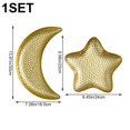 thumbnail image 2 of vlrwzc 2pcs Star And Moon Tray Iron Dinner Plates Metal Serving Plate Dessert Plate Dinner Dishes Plates Jewelry Dish For Events Mother Gift Family, 2 of 7