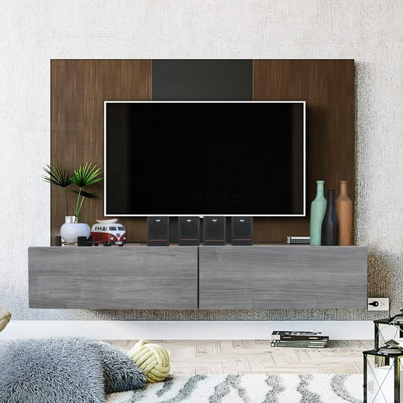 Mueble para tv de 55” Centro De Entretenimiento Flotante Hogare Centro Flotante 2 puertas 120 cms