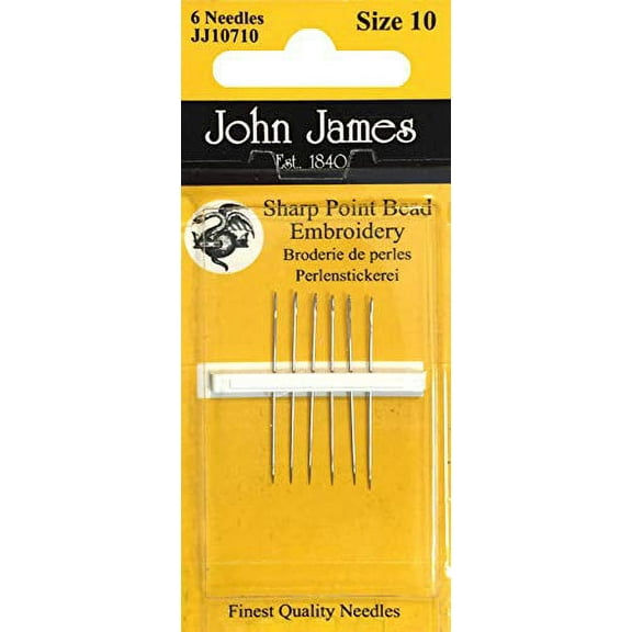 John James Embroidery Hand Needles-Size 10 Short 6/Pkg