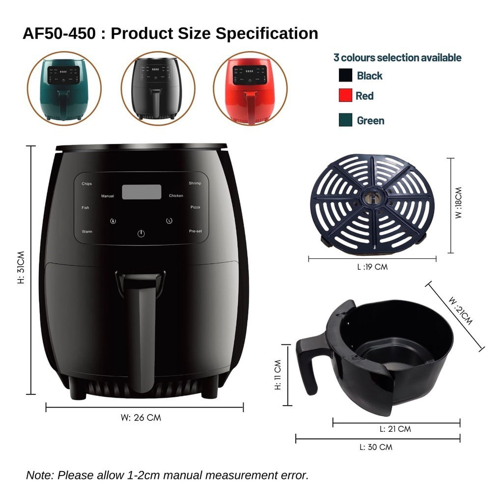 Smart Air Fryer: Large Screen Control, Wide-Range Temperature, Master Oil-Free Cooking Effortlessly