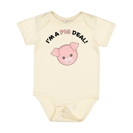 

Inktastic I m a Pig Deal Cute Pig Pun Boys or Girls Baby Bodysuit