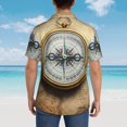 thumbnail image 4 of Susaid Magnetic Old Compass On World Map Print Hawaiian Shirts for Men Women,Hawaiian Summer Short-Sleeve Casual Relaxed-Fit Button-Down,3X-Large, 4 of 7