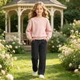 thumbnail image 6 of Kids Athletic Sweatpants Boys Girls Track Pants with Pockets Elastic Waist Straight Leg Casual Joggers for Running Sports Active Workout School Uniform, 6 of 8
