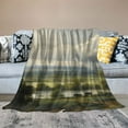 thumbnail image 2 of JEUXUS Flannel Blanket Throw (Universal 1) Durable and Long-lasting Vintage Green Forest Valley Natural Wilderness White, 2 of 6